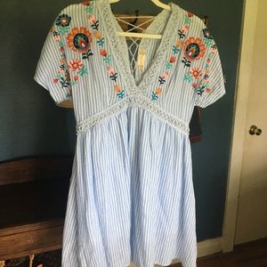 Blue Pinstripe Dress